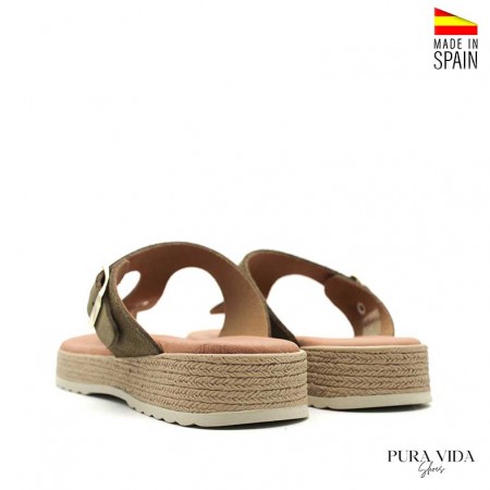 calzado tipo esclava verde para verano