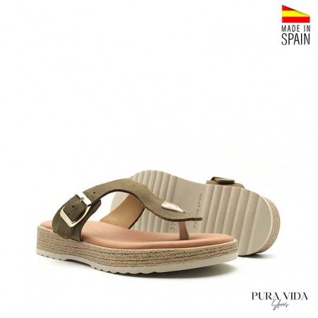 sandalia esclava verde femenina