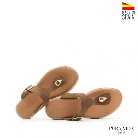 sandalias esclavas marrones para mujer