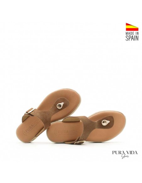 sandalias esclavas marrones para mujer