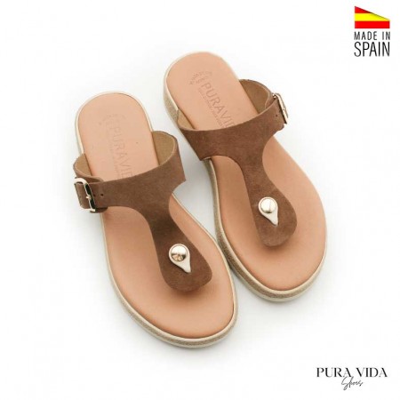 calzado esclava mujer marrón para verano