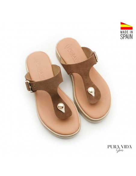 calzado esclava mujer marrón para verano