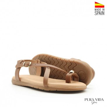 sandalia dedo gordo anillo mujer piel