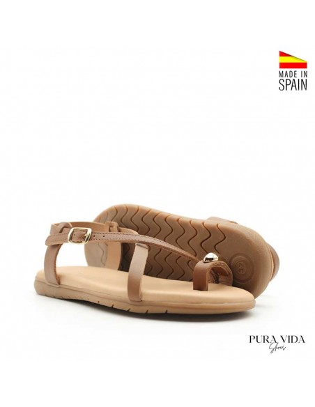 sandalia dedo gordo anillo mujer piel