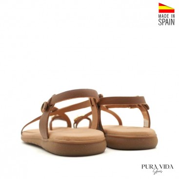 sandalias de piel con aro en el dedo