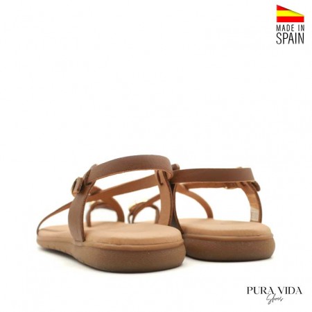 sandalias de piel con aro en el dedo