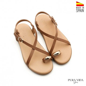 sandalias con anillo para dedo gordo en piel