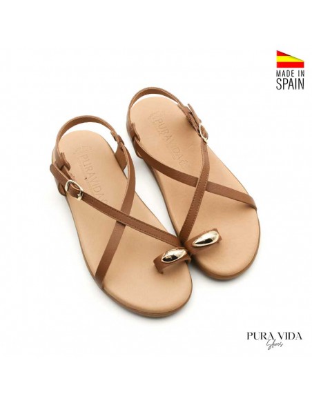 sandalias con anillo para dedo gordo en piel