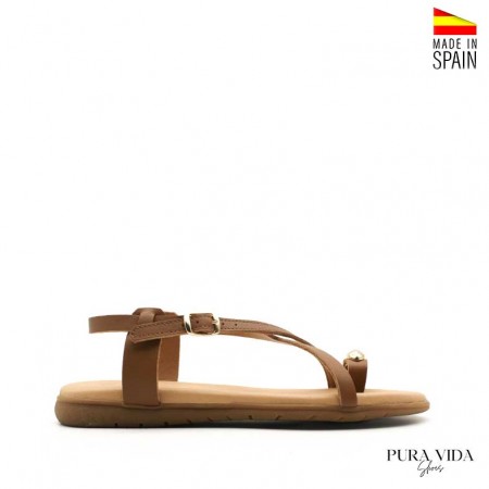 sandalias tipo anillo dedo piel