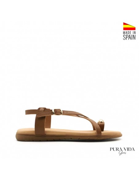 sandalias tipo anillo dedo piel