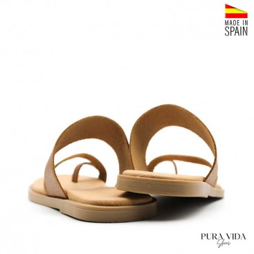 sandalias de dedo marrones cómodas