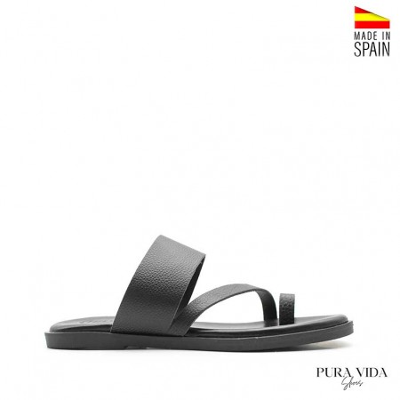 sandalias de piel negras fabricadas en españa
