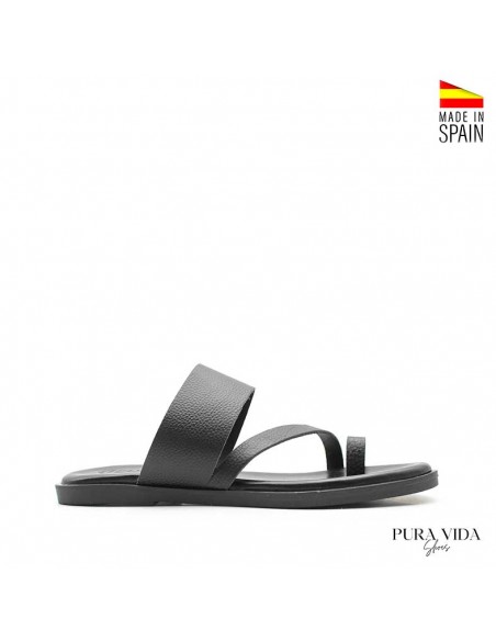 sandalias de piel negras fabricadas en españa