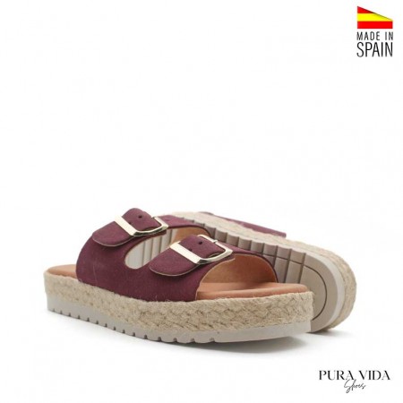sandalias color burdeos​