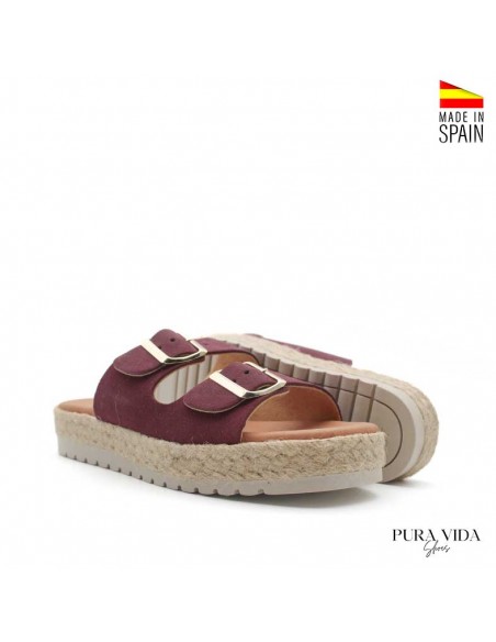 sandalias color burdeos​