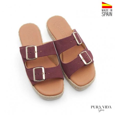 sandalias plataforma burdeos​