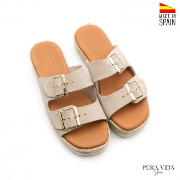 Sandalias hebillas beige