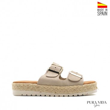 Sandalias Con Hebillas Doradas Mujer