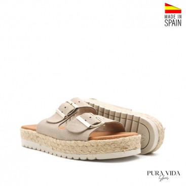 Sandalias hebillas serraje