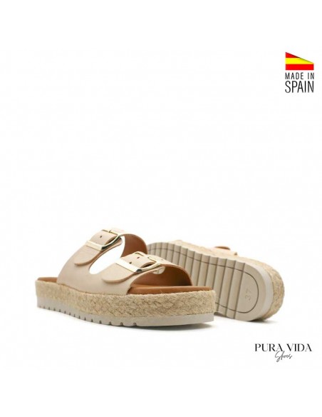 sandalia hebilla beige
