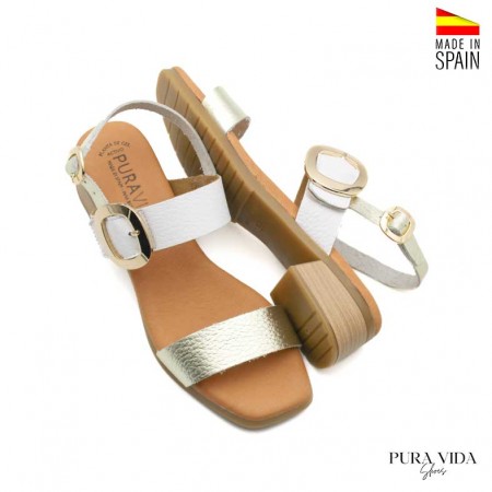 sandalias de blancas tacón bajo