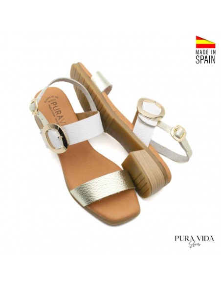 sandalias de blancas tacón bajo