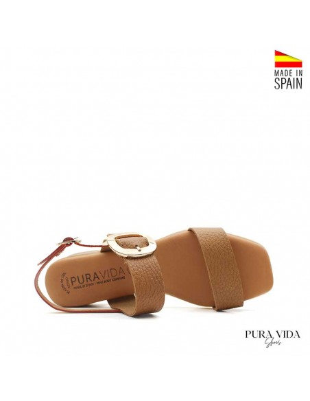 sandalias de piel camel fabricadas en españa