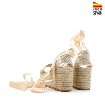 sandalia de esparto en serraje taupe