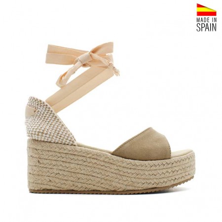 sandalia de mujer con cintas para atar