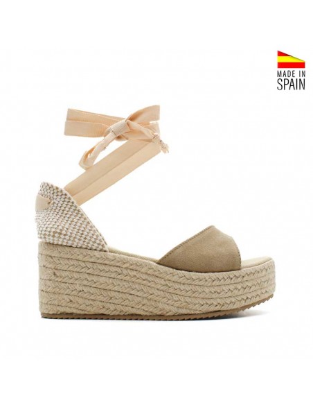 sandalia de mujer con cintas para atar