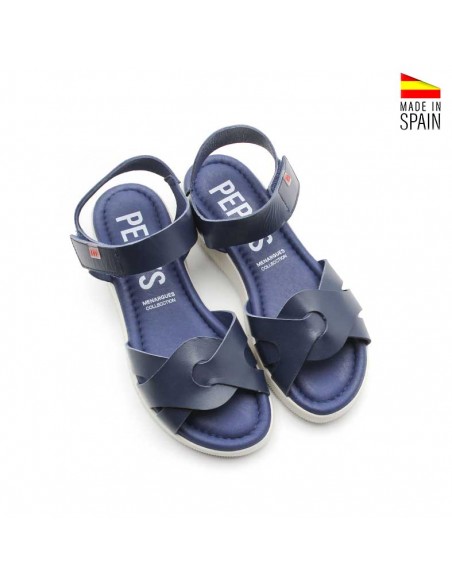 sandalias marino de cuña baja con velcro