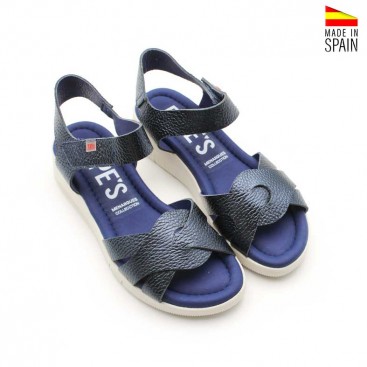 sandalias de cuña metalizadas cómodas