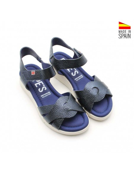 sandalias de cuña metalizadas cómodas