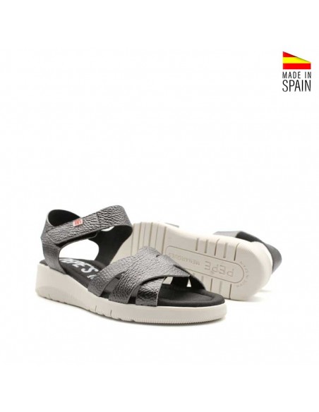 sandalias negras de cuña baja cómodas