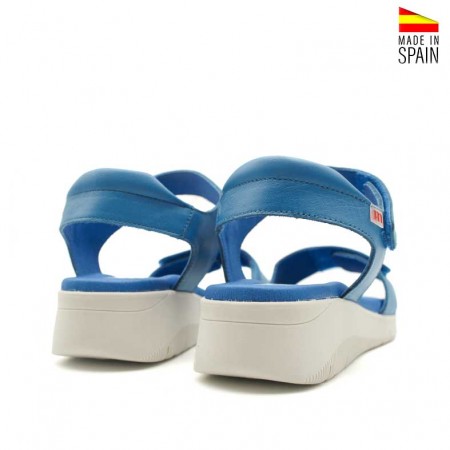 sandalias de cuña baja azules cómodas