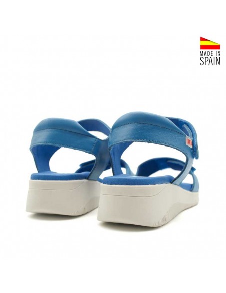 sandalias de cuña baja azules cómodas