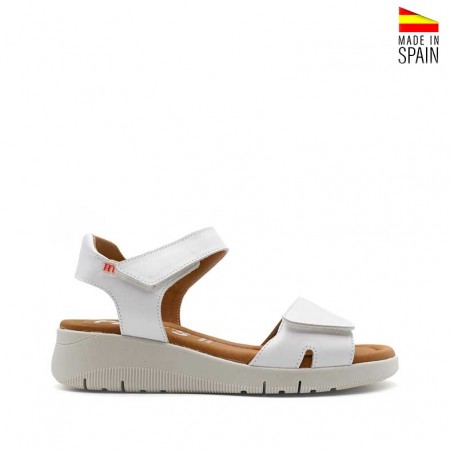 sandalias cuña blancas piel de cuña baja