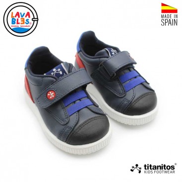 zapatillas niño piel con velcro titanitos