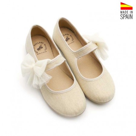 zapatos comunión niña lino beige