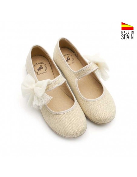 zapatos comunión niña lino beige