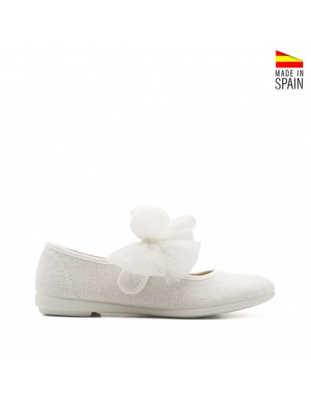 zapatos blancos de comunion niña mercedita