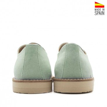 Parte trasera de blucher niño comunión verde agua fabricado en España