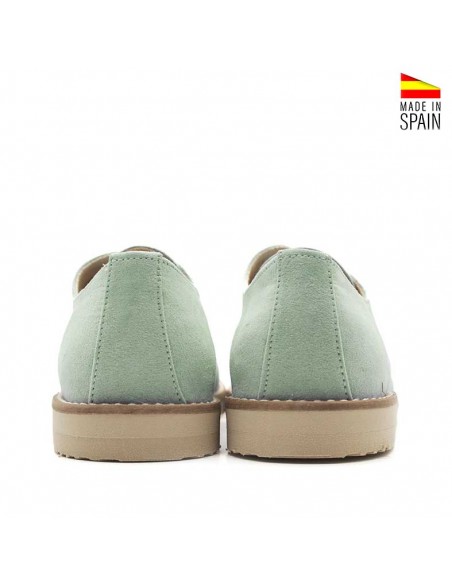 Parte trasera de blucher niño comunión verde agua fabricado en España