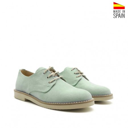 Zapato blucher niño comunión verde agua marca Yowas
