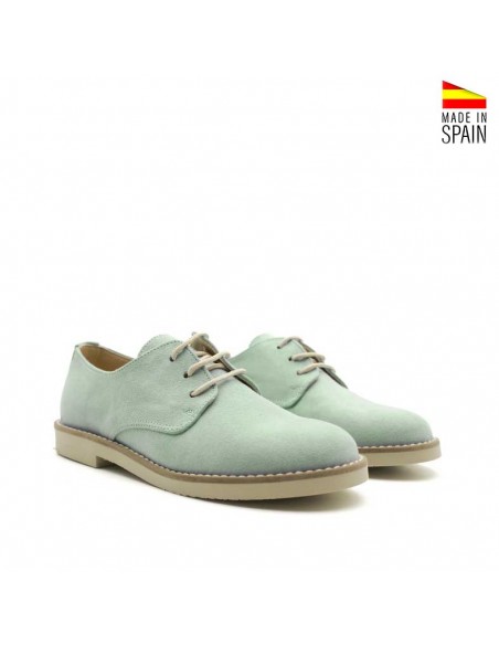Zapato blucher niño comunión verde agua marca Yowas