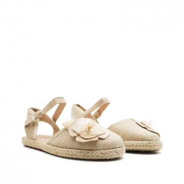 esparteña infantil color lino con suela de esparto