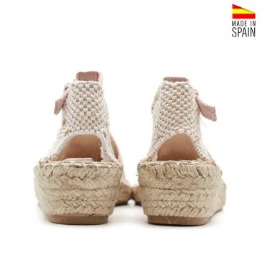 alpargatas suede rosa con hebilla