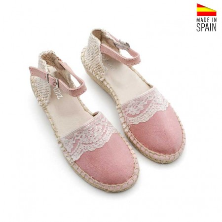 alpargatas rosa empolvado para niña