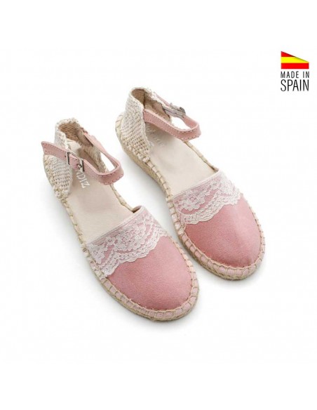 alpargatas rosa empolvado para niña