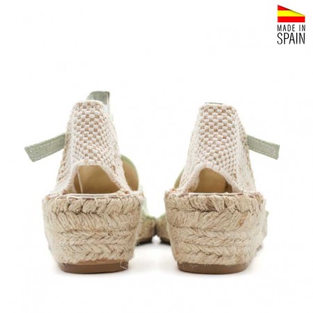 alpargatas suede verde agua con hebilla